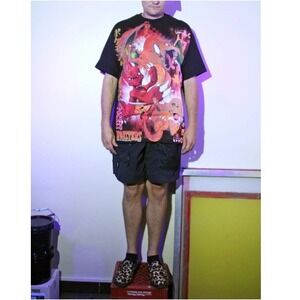 Backstock Black Japanese 'Lizardon' Evolution Line Original Fan Art‎ Tee Size XL